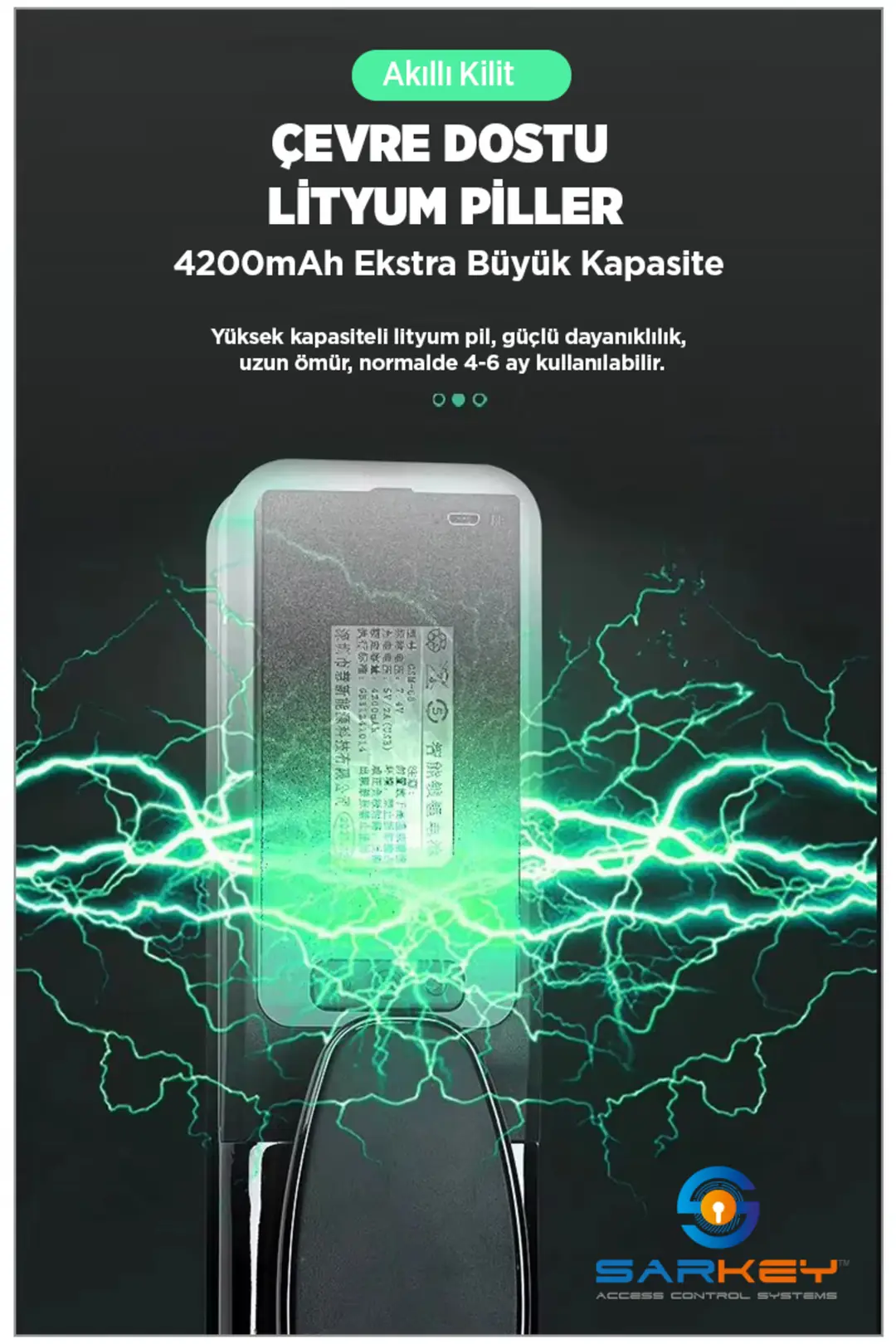 SARKEY SR-1600 WiFi Akıllı Kapı Kilidi Yüz Tanıma Parmak İzi Şifre Kart ve Görüntülü Görüşme Özellikli (8/11)