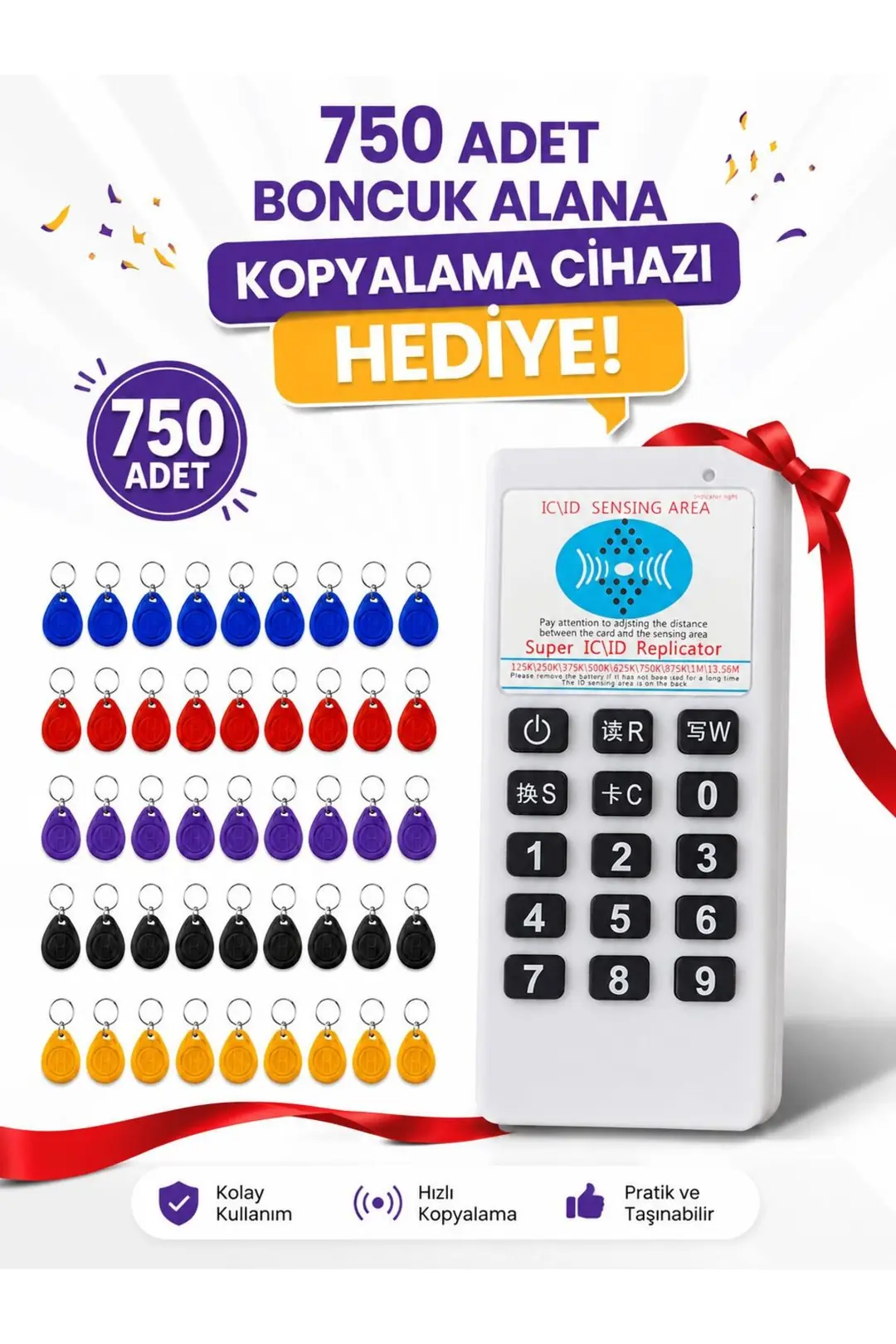 SARKEY SR-602 H-R Yazılabilir, Kopyalanabilir 125 KHz Proximity Anahtarlık, Keyfob, Göstergeç (Farklı Renkler) (13/14)