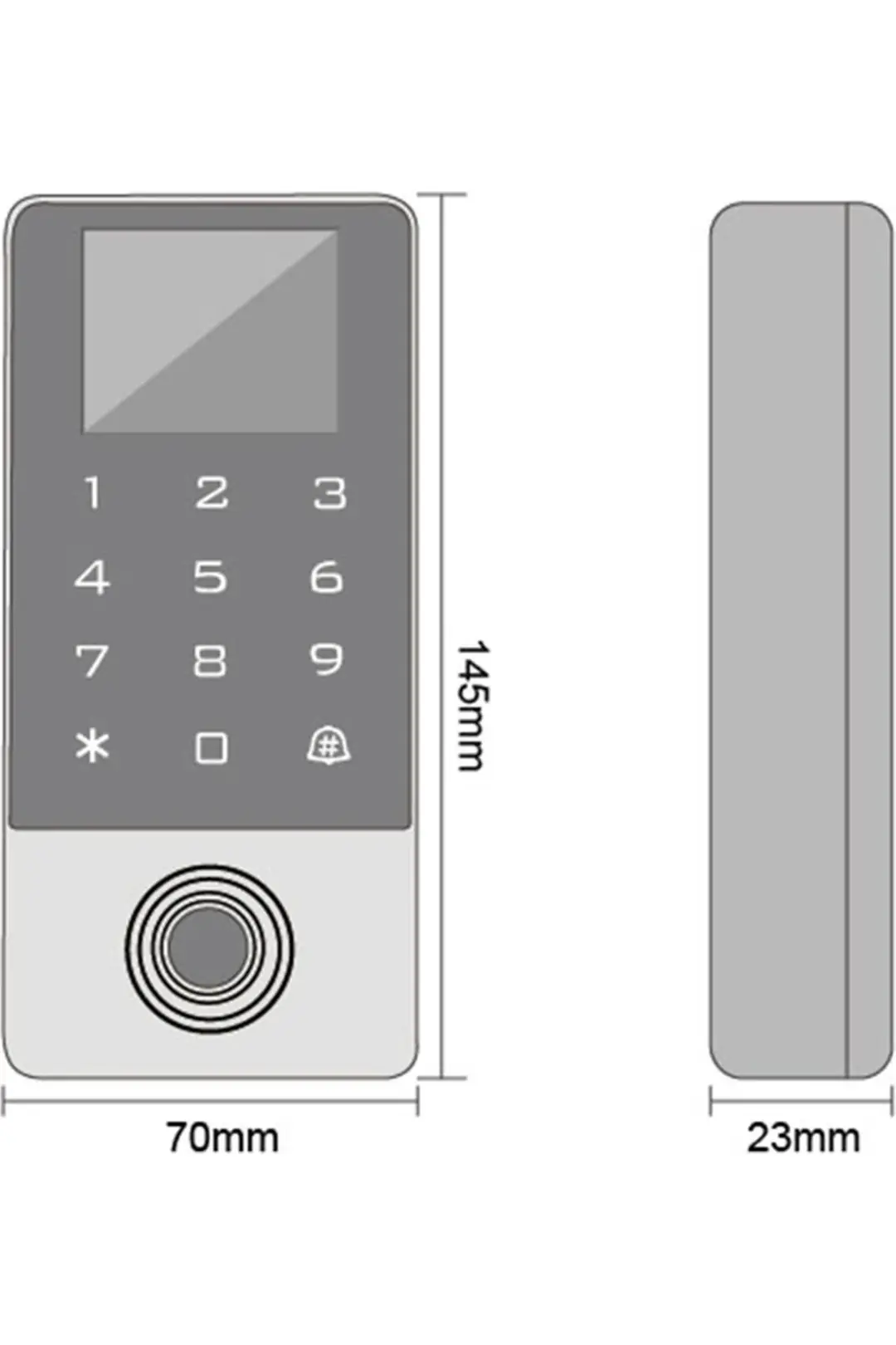 Sarkey SR-214 LCD EM Parmak İzi Kart Şifre Okuyucu LCD Ekranlı Metal Kasa 125 KHz (6/9)