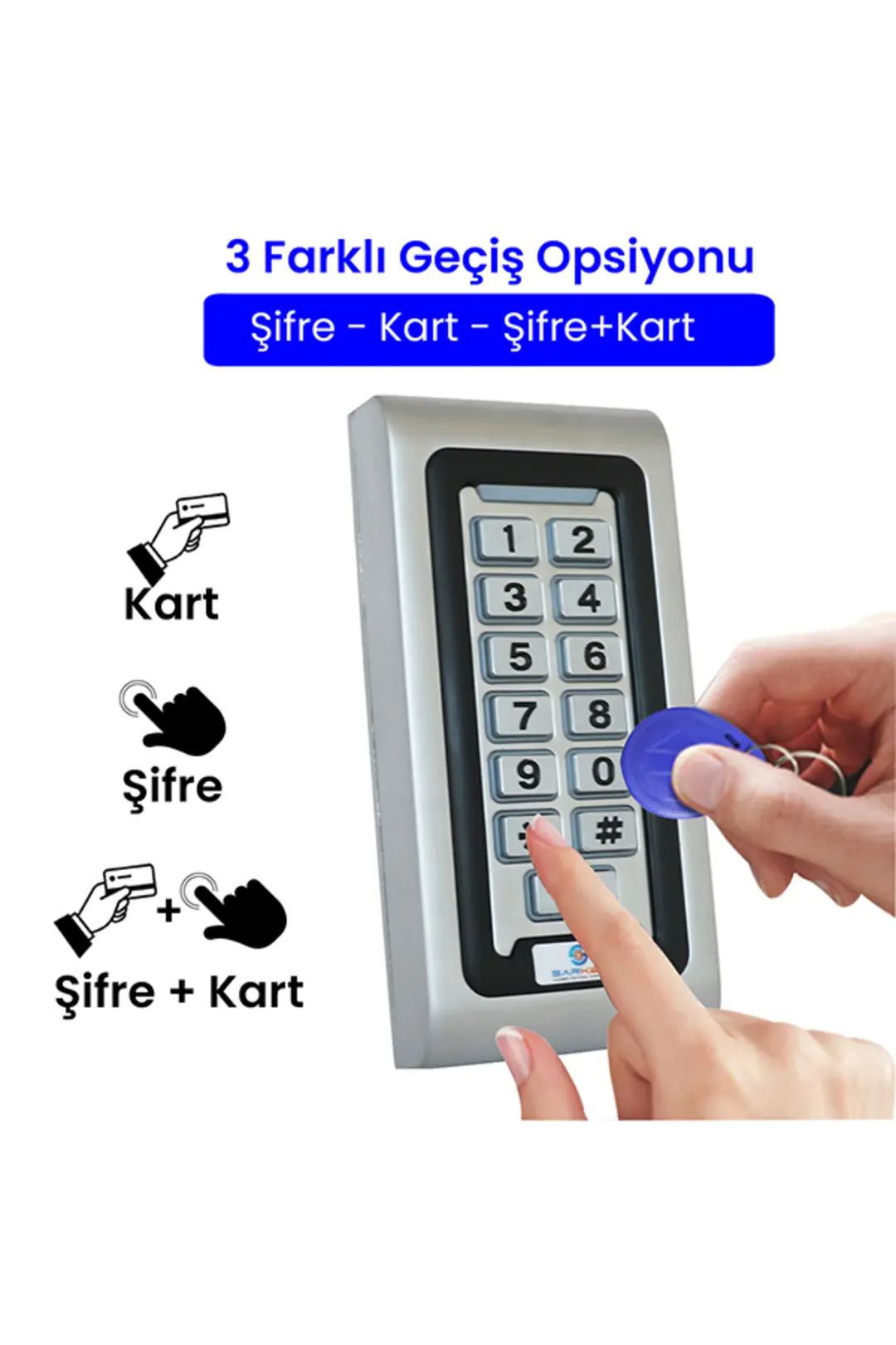 SARKEY SR-200 MF Mifare Kartlı ve Şifreli Geçiş Sistemi Metal Kasa RFID Kart Okuyucu 13.56 MHz (3/10)