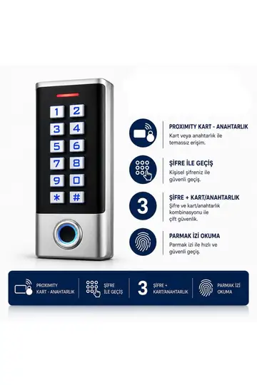 SR-211 EM Parmak İzi Kart Şifre Okuyucu 10000 Kullanıcı Biyometrik Geçiş Kontrol Cihazı 125 KHz