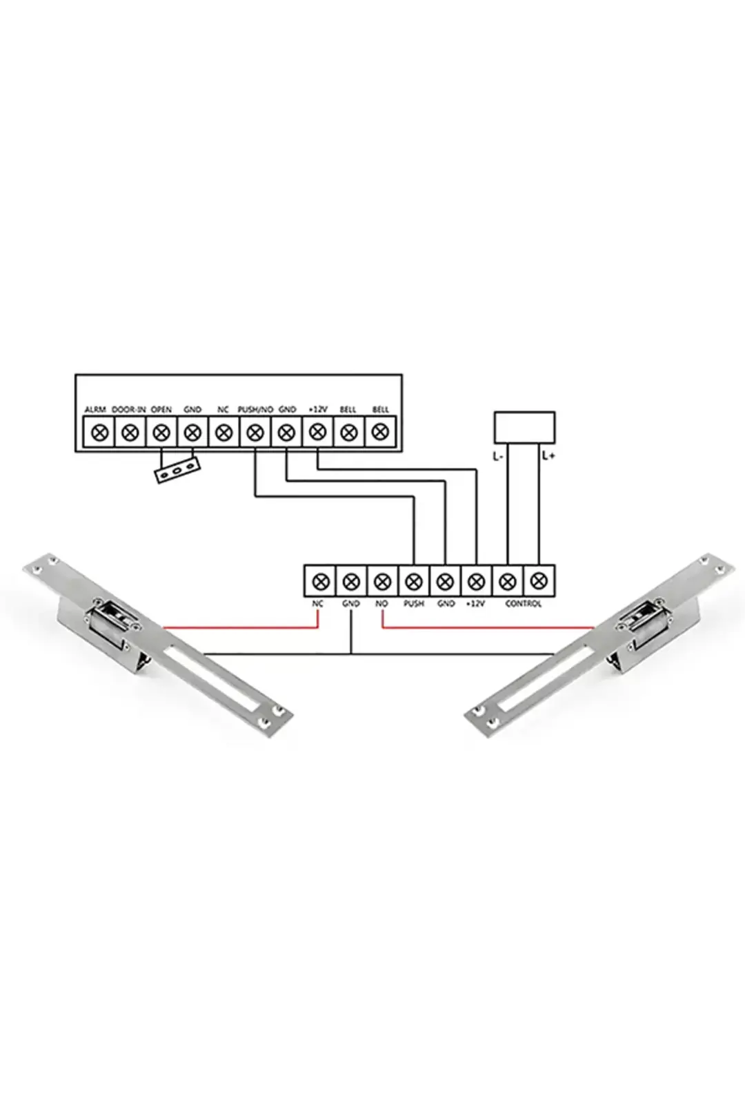 Sarkey SR-550 NC Elektrikli Basmalı Kapı Kilidi Fail Safe 12V DC 280 Kg Tutma Kuvveti Ahşap Metal PVC Kapı Uyumlu (5/11)