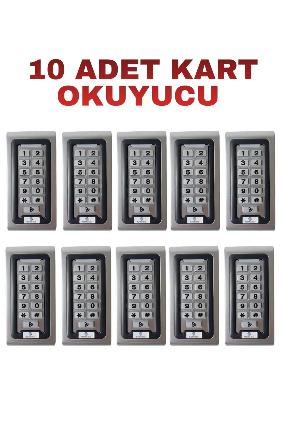 SARKEY SR-200 EM Metal Kasa Kartlı ve Şifreli Geçiş Sistemi RFID Proximity Kart Okuyucu 125 KHz IP68 (10/10)