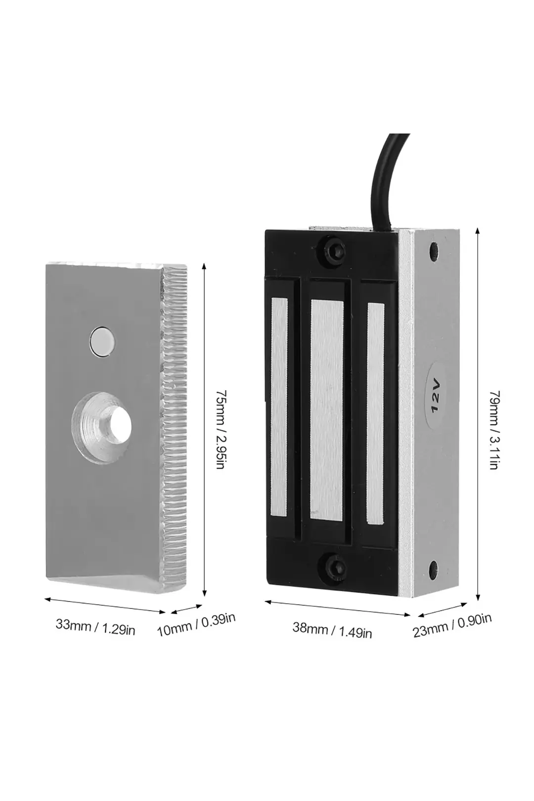 Sarkey SR-60 60 Kg Manyetik Kilit, 12V/24V DC Elektromanyetik Dolap ve Vitrin Kilidi (2/8)