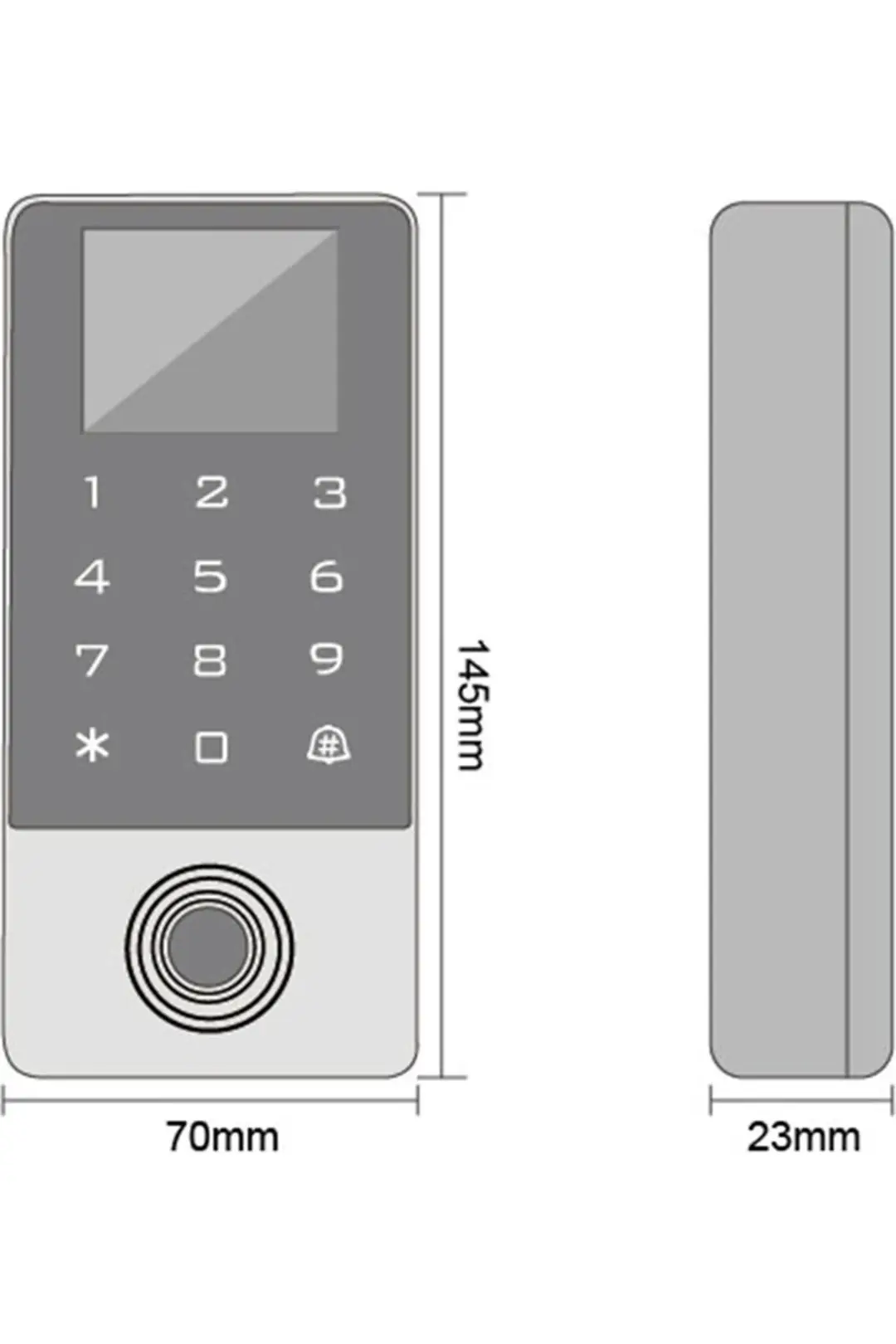Sarkey SR-214 LCD EM-W IP68 Parmak İzi Kart Şifre Okuyucu LCD Ekranlı Metal Kasa 125 KHz (6/11)
