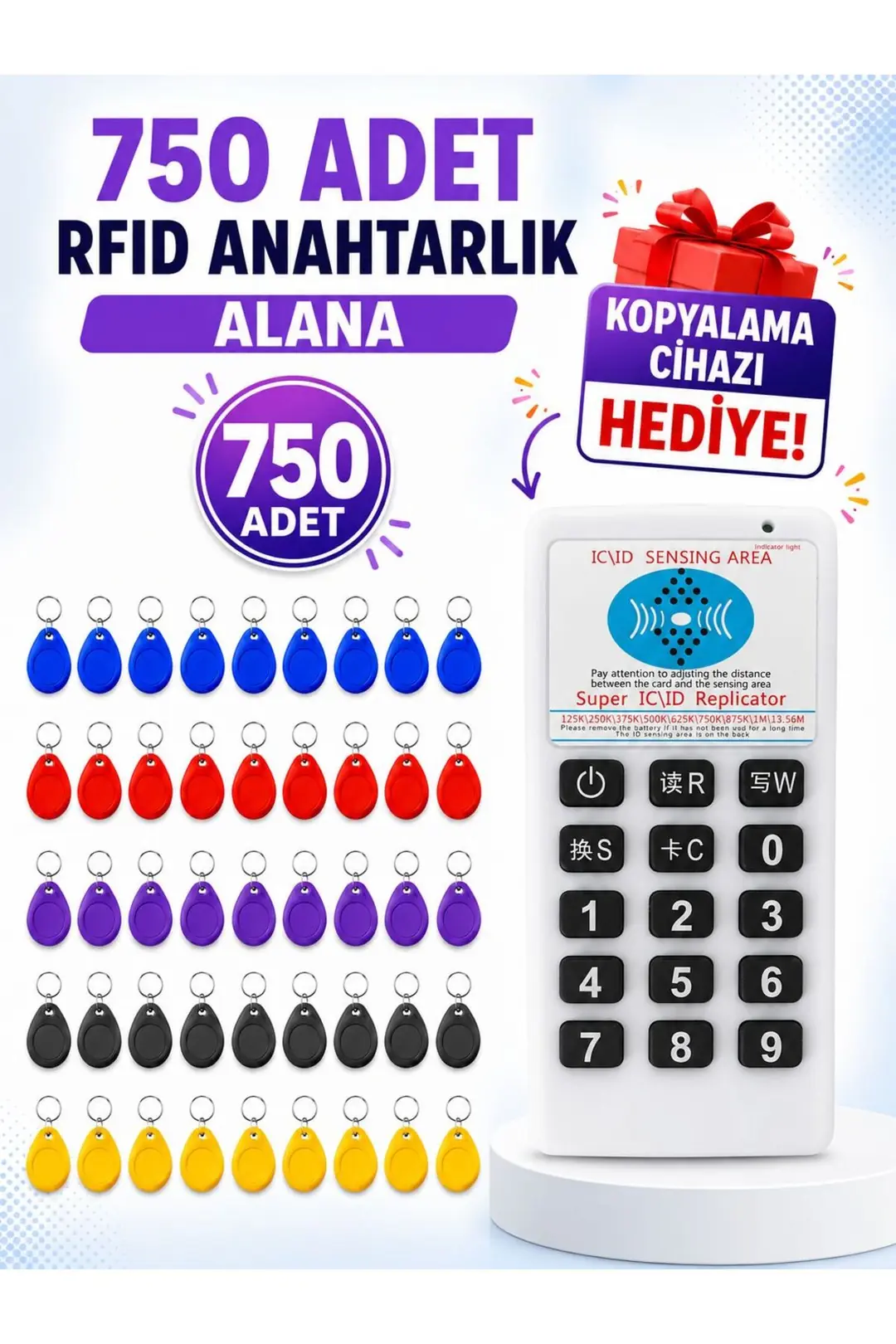SARKEY SR-602 R Yazılabilir, Kopyalanabilir 125 KHz Proximity Anahtarlık, Keyfob, Göstergeç (Farklı Renkler) (12/13)