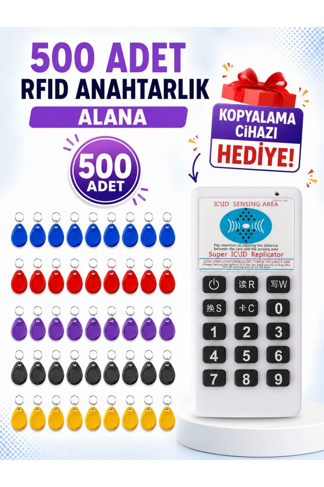 SARKEY SR-602 R Yazılabilir, Kopyalanabilir 125 KHz Proximity Anahtarlık, Keyfob, Göstergeç (Farklı Renkler) (11/13)