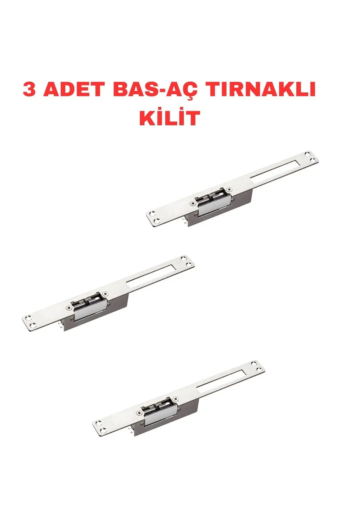 Sarkey SR-550 NC Elektrikli Basmalı Kapı Kilidi Fail Safe 12V DC 280 Kg Tutma Kuvveti Ahşap Metal PVC Kapı Uyumlu (9/11)