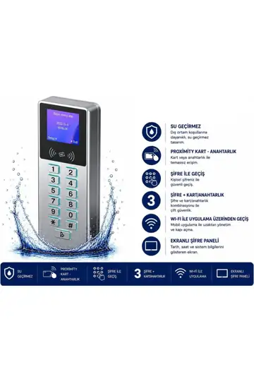 SR-218 EM-W Tuya WiFi Kart Şifre Okuyucu IP68 Proximity 125 KHz Metal Kasa