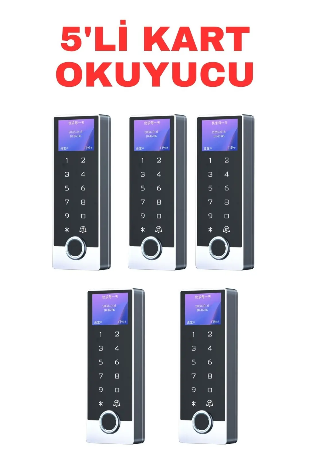 Sarkey SR-213 LCD EM-W Parmak İzi Kart Şifre Okuyucu LCD Ekranlı IP68 Metal Kasa 125 KHz (9/10)