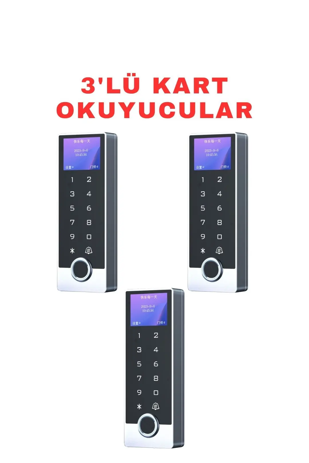 Sarkey SR-213 LCD EM Parmak İzi Kart Şifre Okuyucu LCD Ekranlı Metal Kasa 125 KHz (9/11)